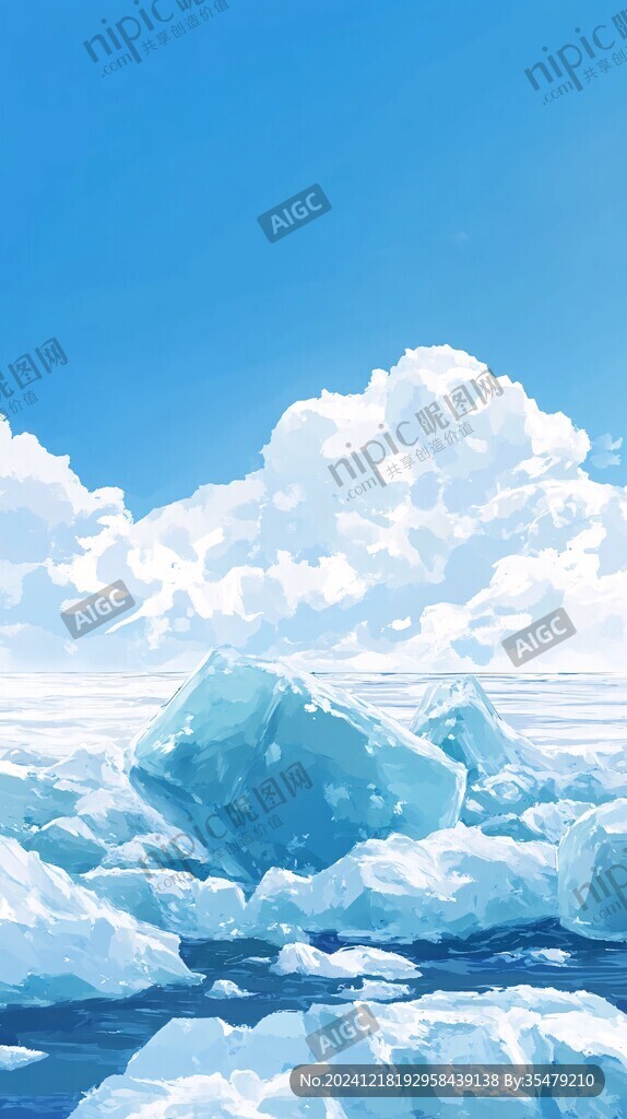 浮冰手绘素材