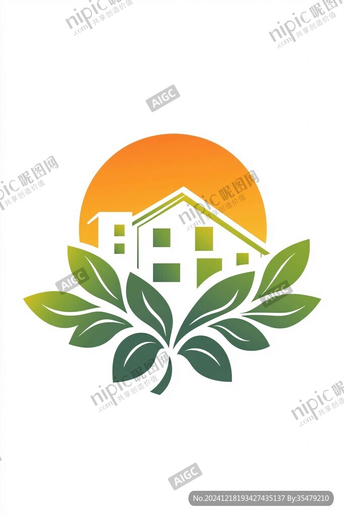 绿叶房屋logo
