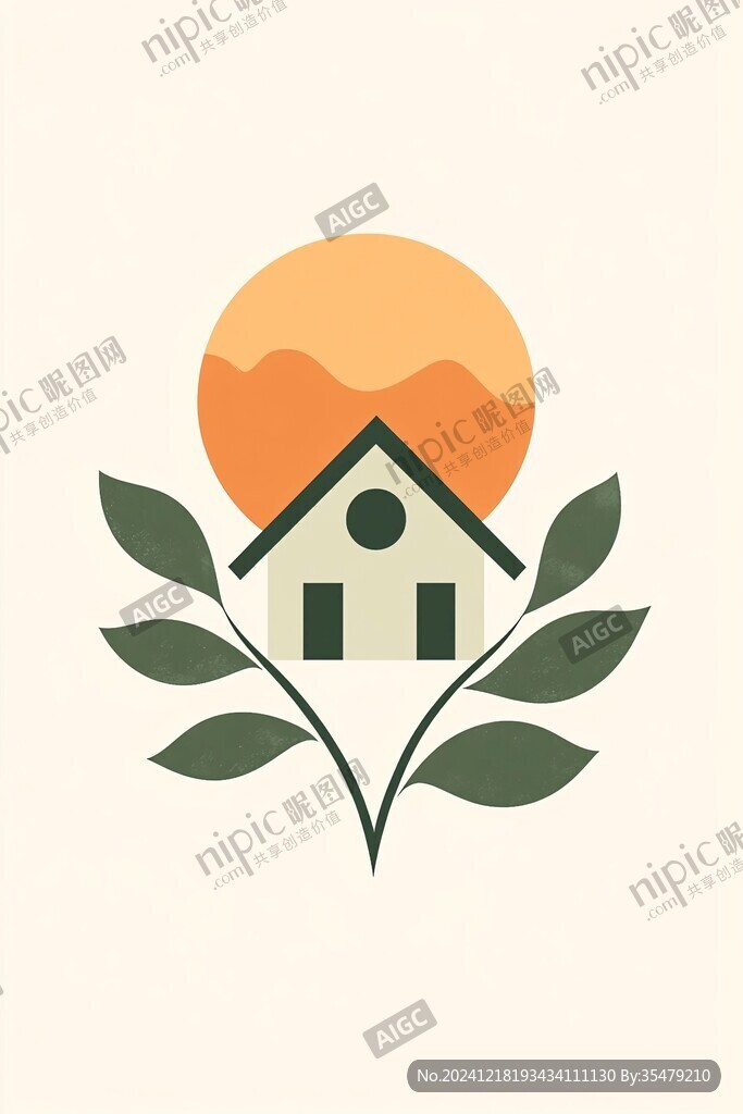 绿叶房屋logo