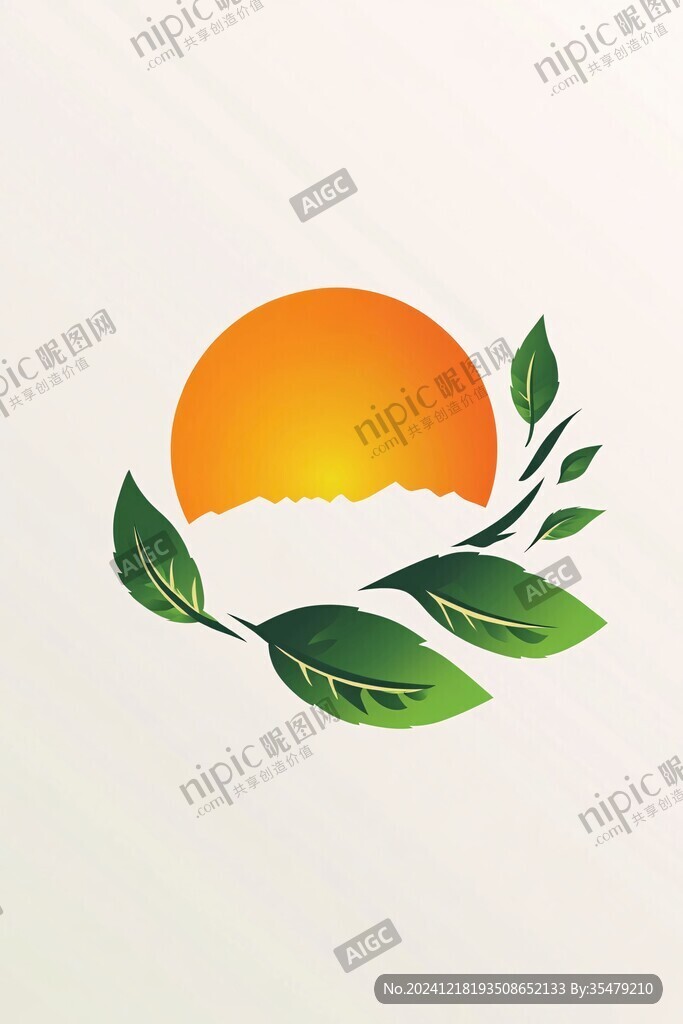 树叶太阳logo