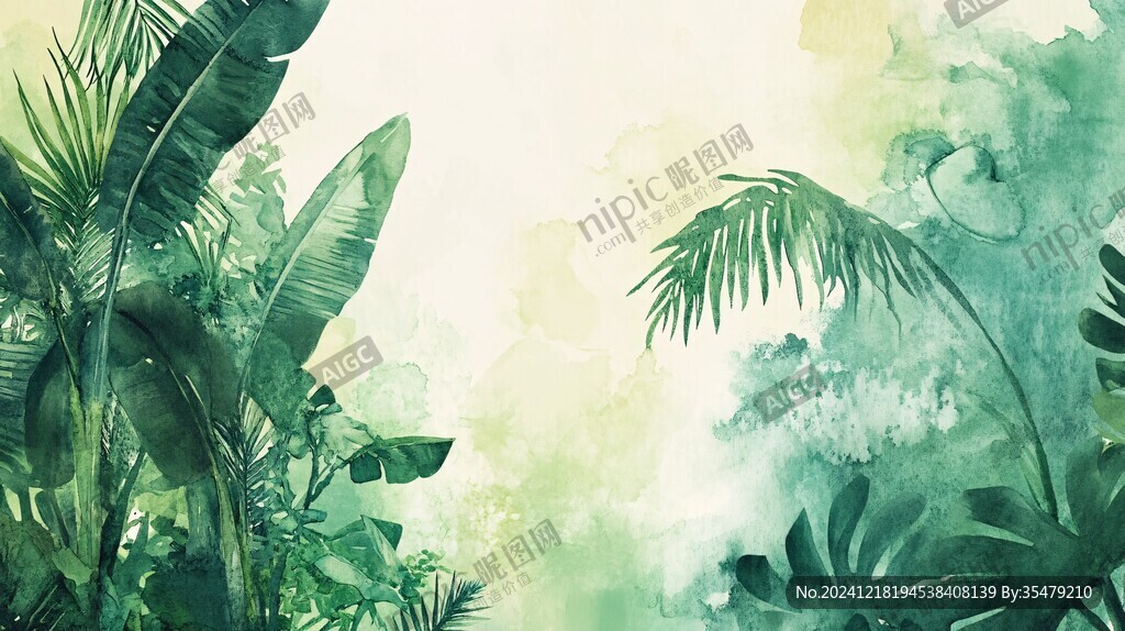 热带雨林花草树木背景