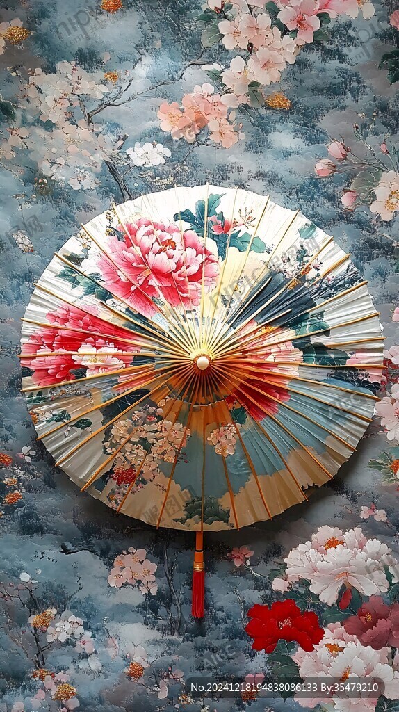 牡丹油纸伞
