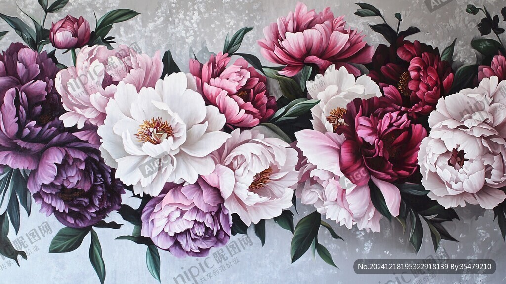 3d立体花卉牡丹