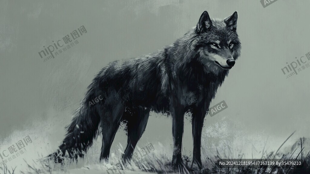 狼包装插画