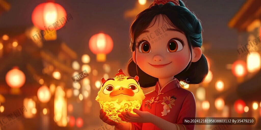 提灯笼的少女