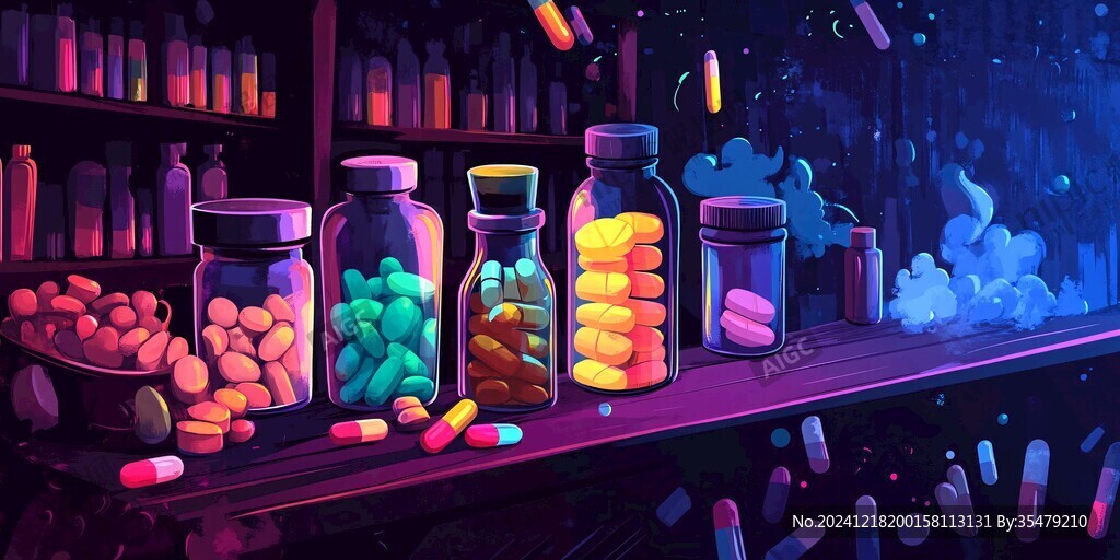 药物食品插画