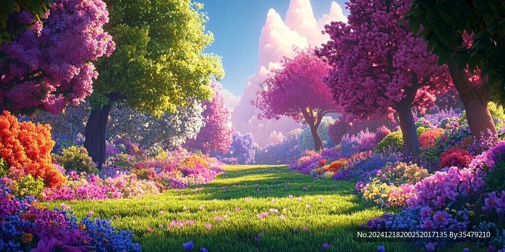 唯美梦幻花田场景