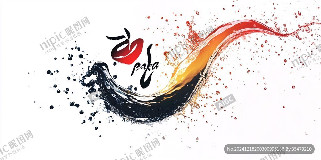 抽象水墨一字水墨化开