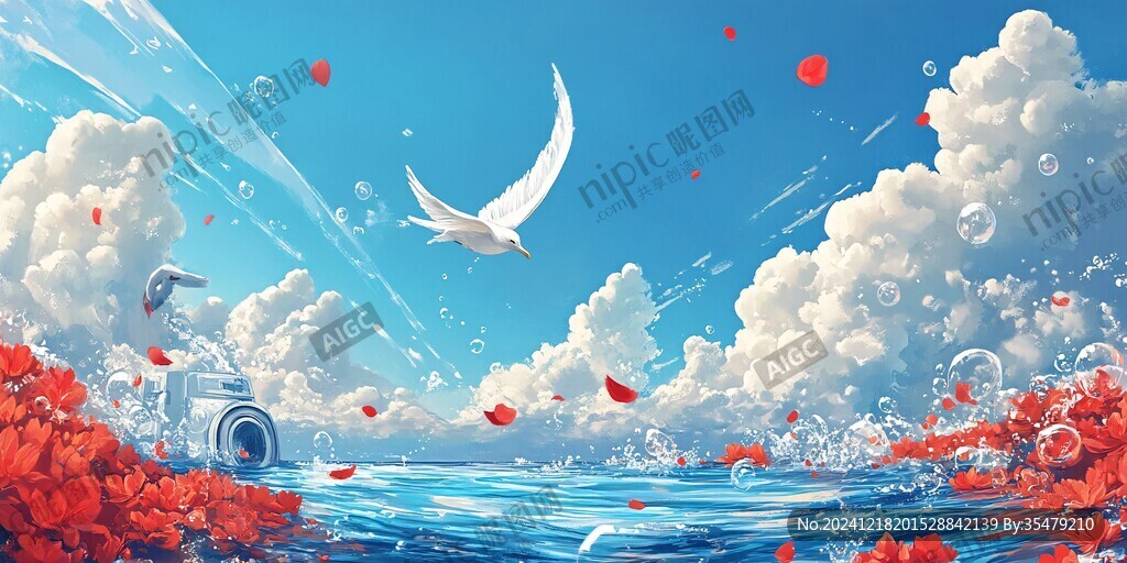 海鸥包装插画