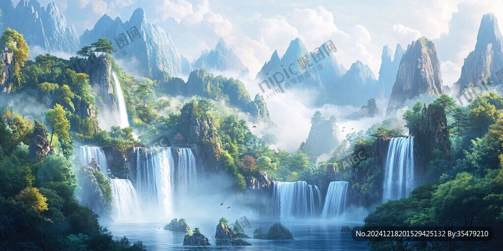 3d渲染山水画