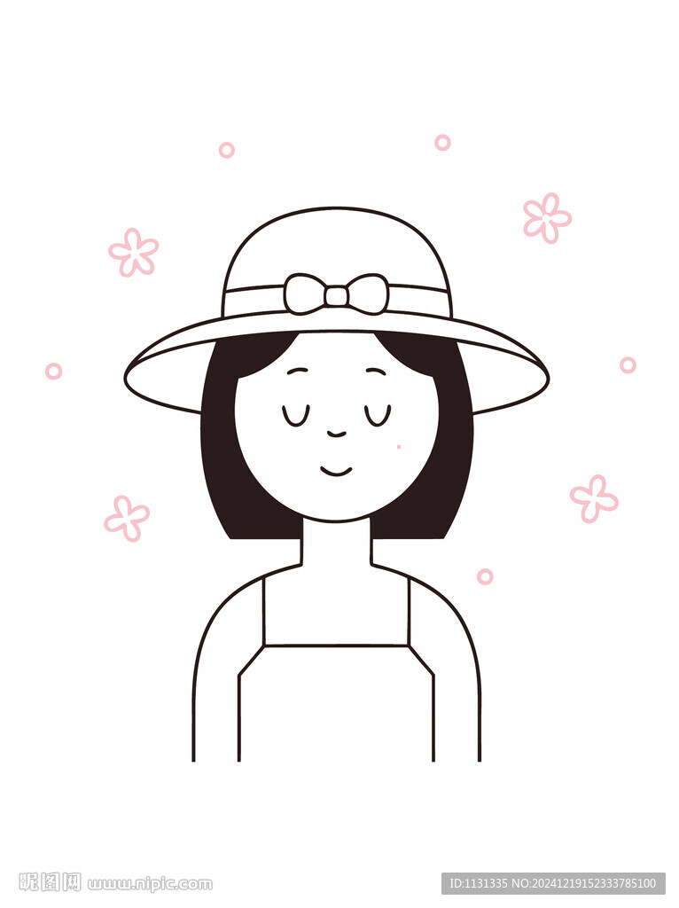 人物简约线条蓝眼睛女孩