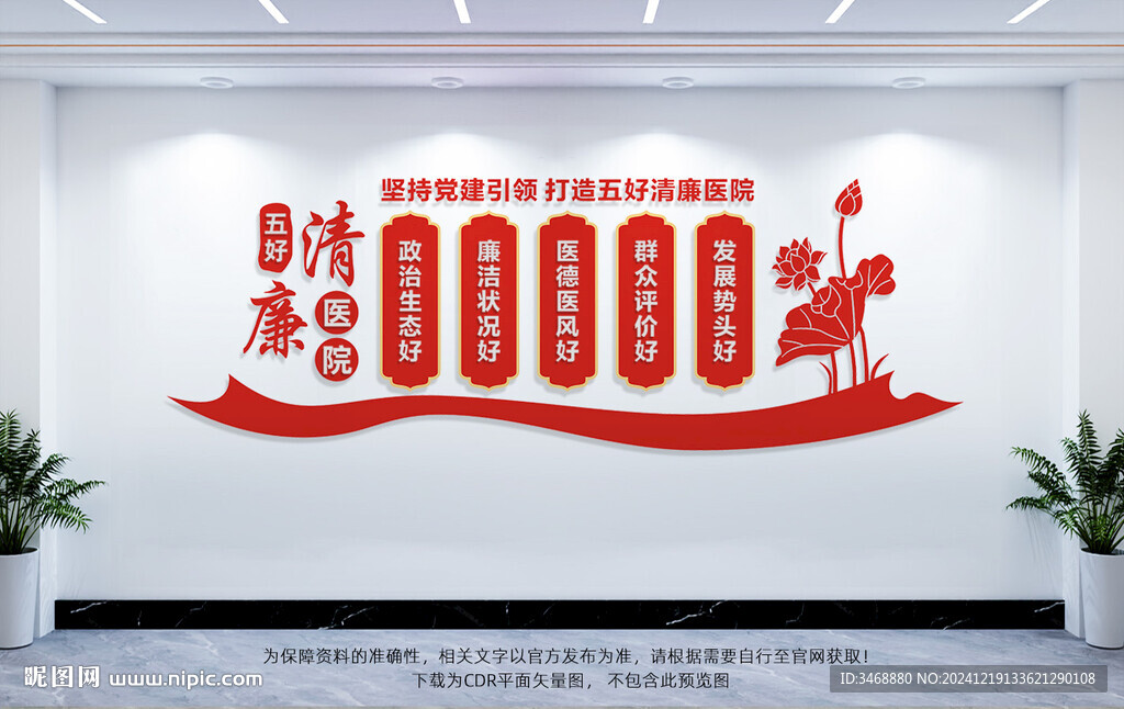 五好清廉医院文化墙