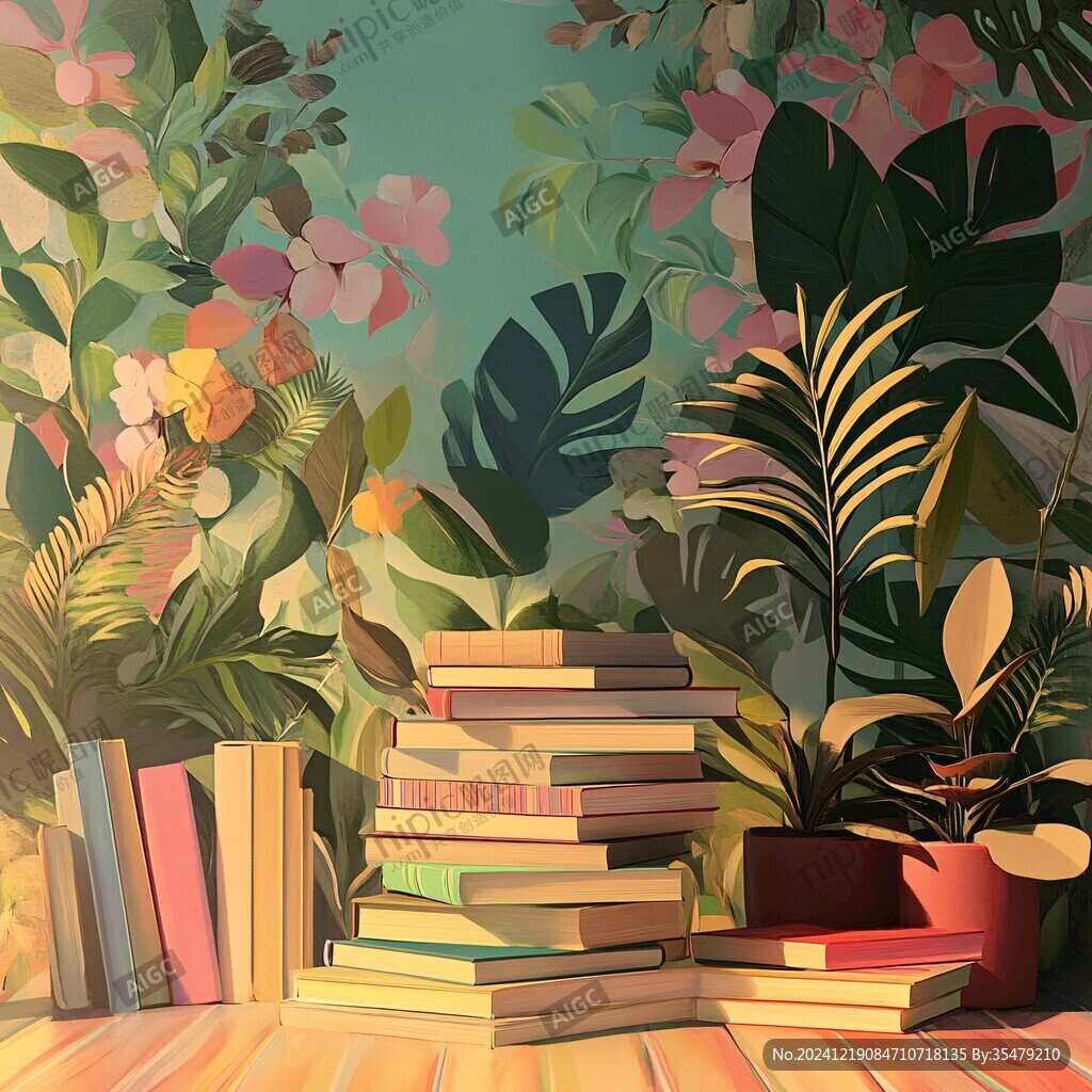 植物书本背景