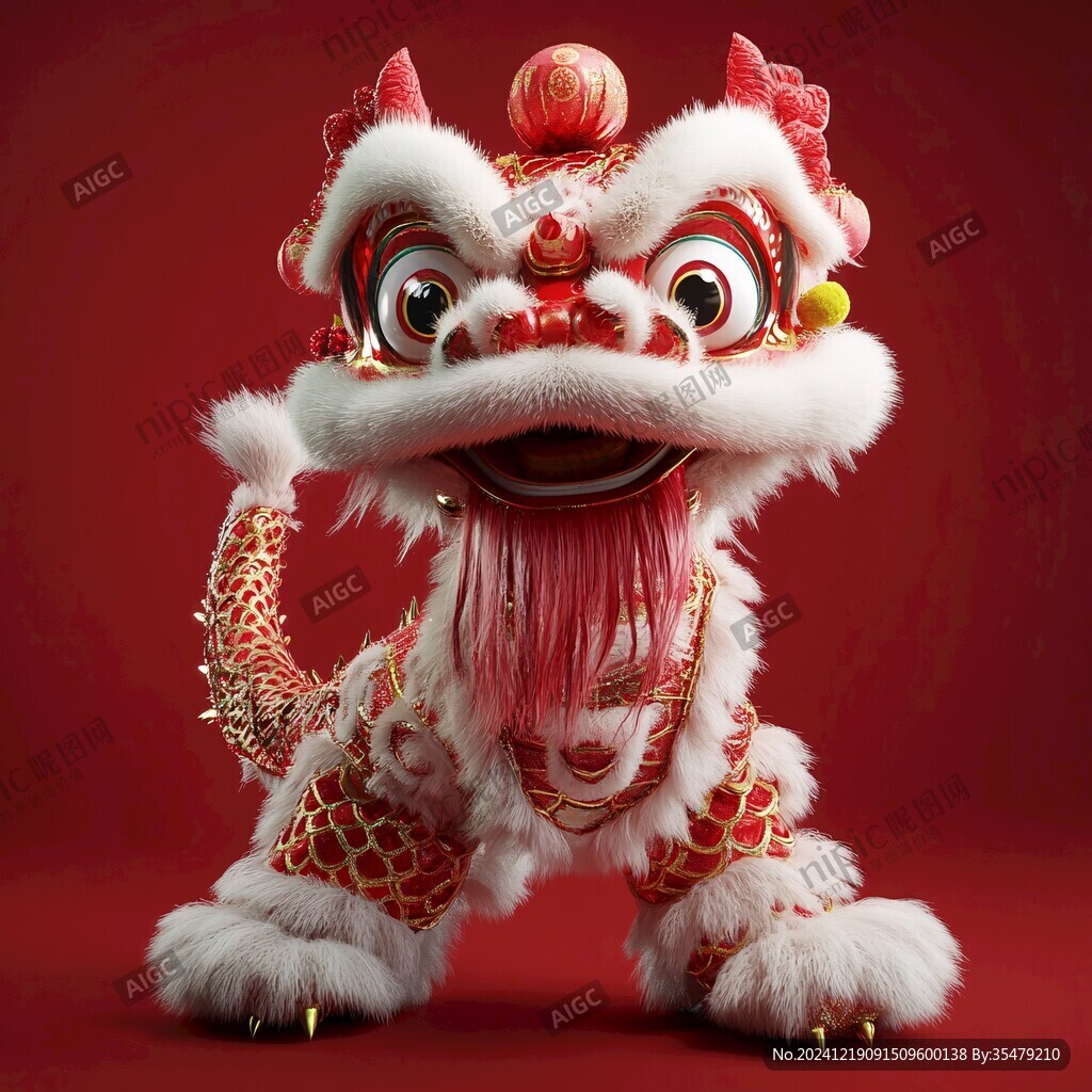 舞狮动漫素材