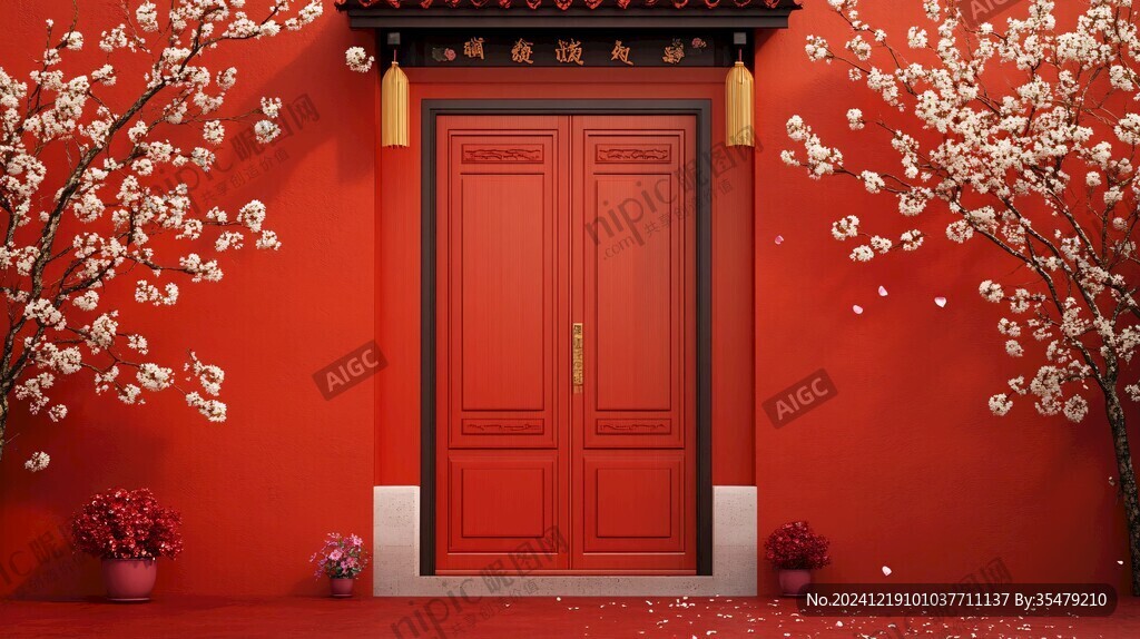 中式门场景