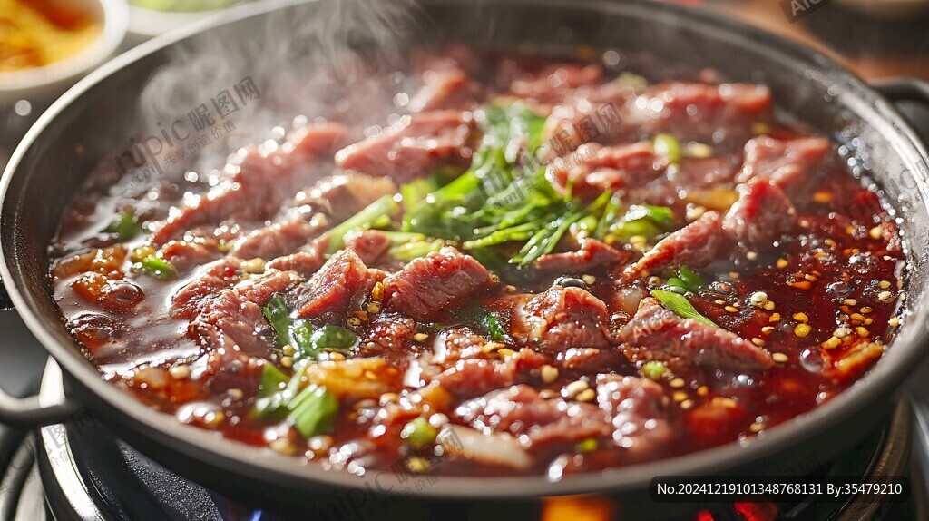 牛肉火锅特写