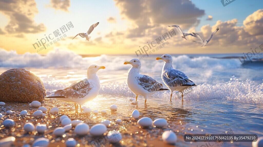 海边石头鸟儿