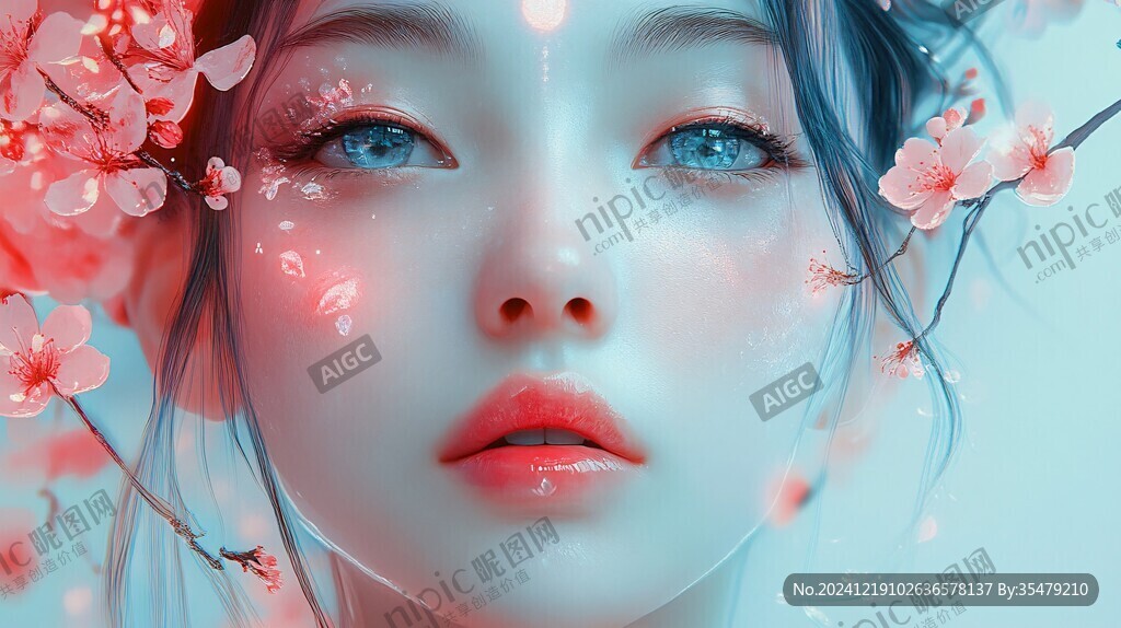 数字美女插画