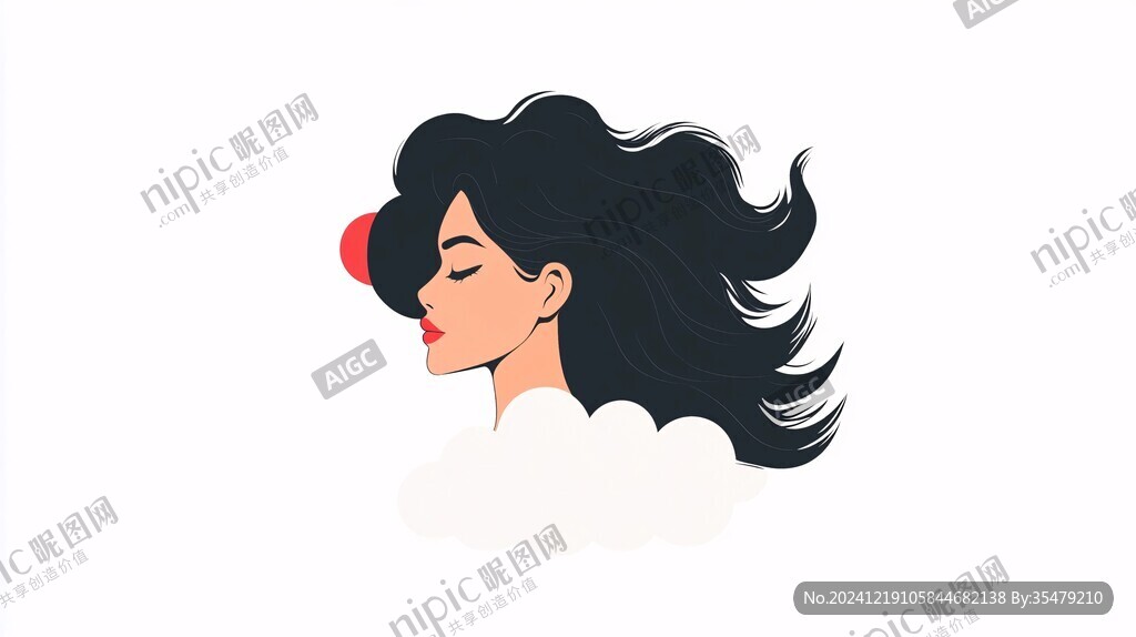 女孩插画logo