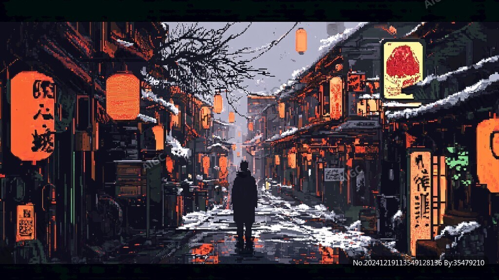 古代冬天街市