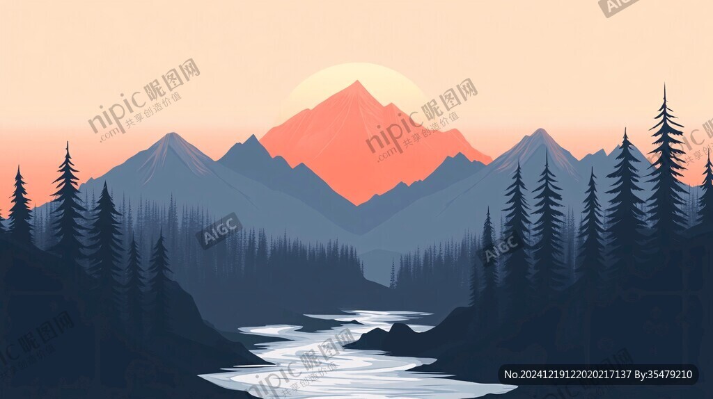 山河插画