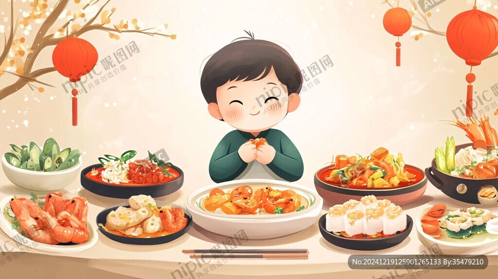 新年小朋友食品美食