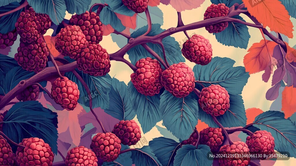 树莓形象插画