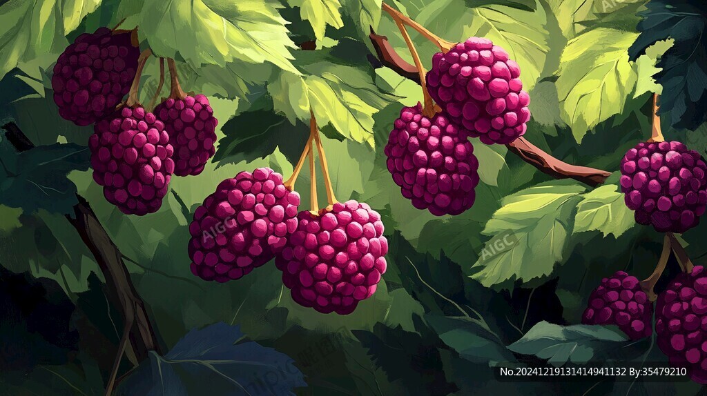 桑葚果插画
