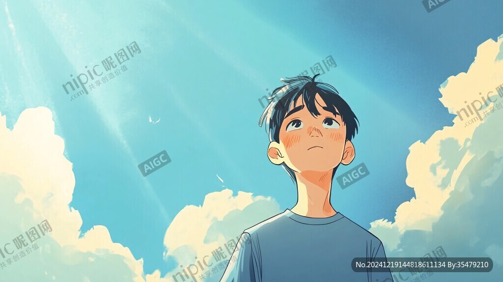 手绘追光的少年