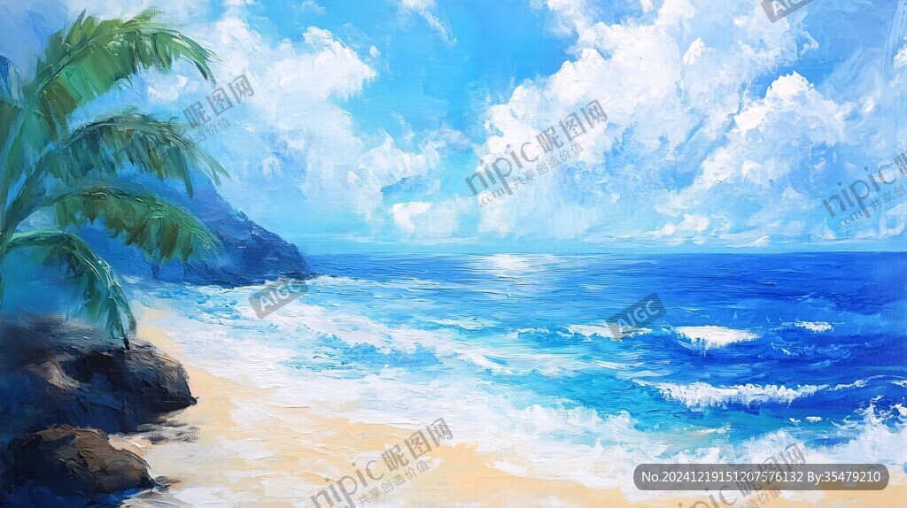 海滩风景画