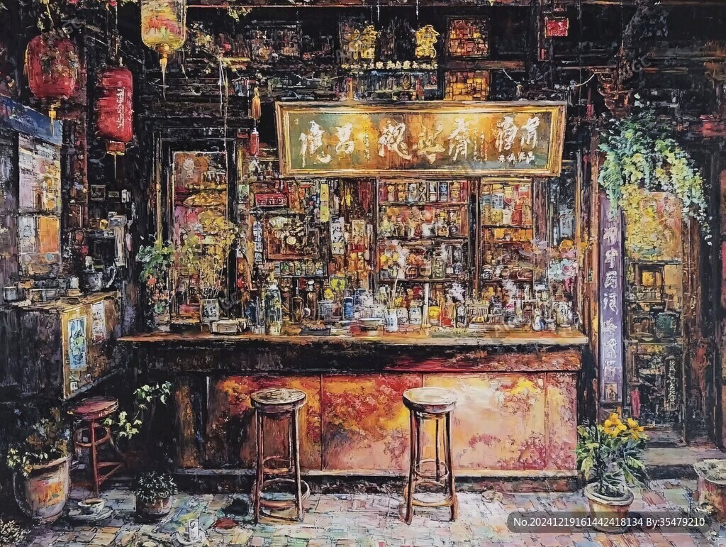 束河古镇插画