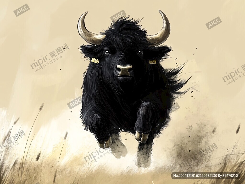 野牦牛插画