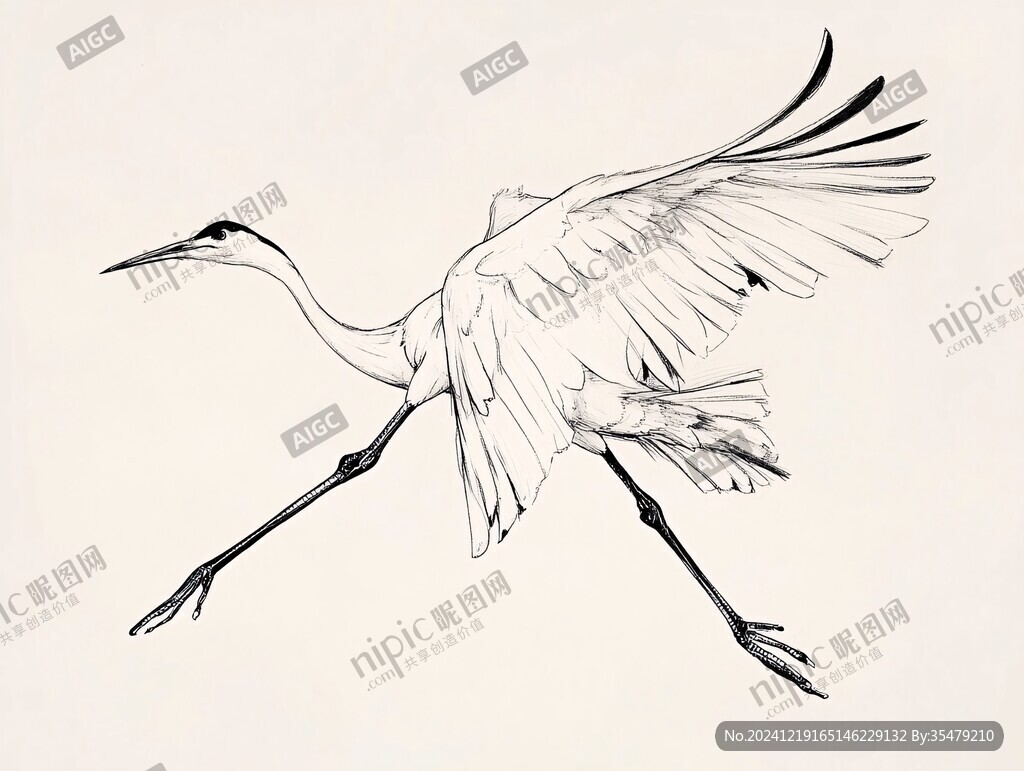 白描鹤