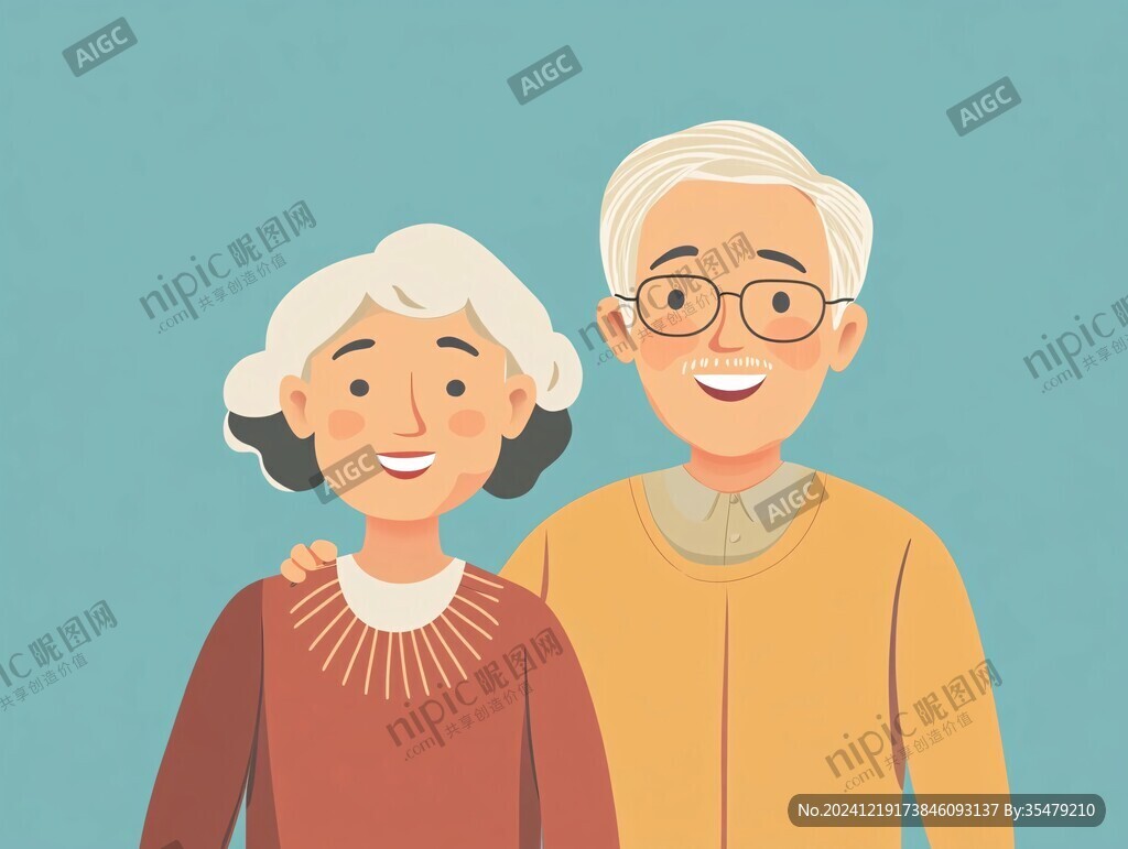 卡通爷爷奶奶