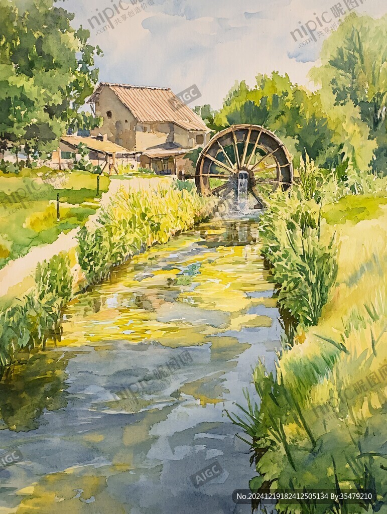 乡村场景插画