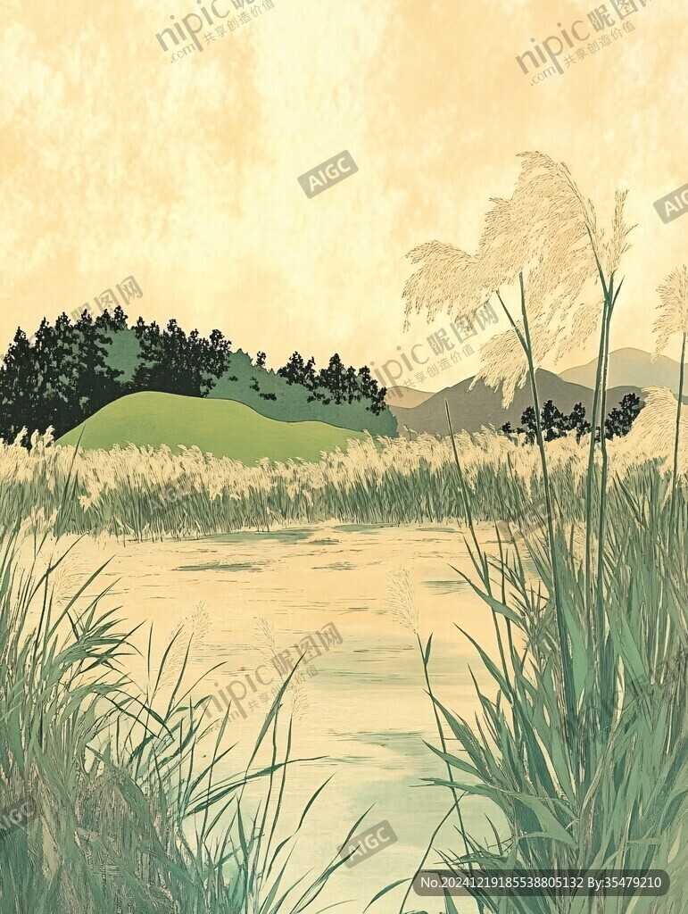 节气插画草地