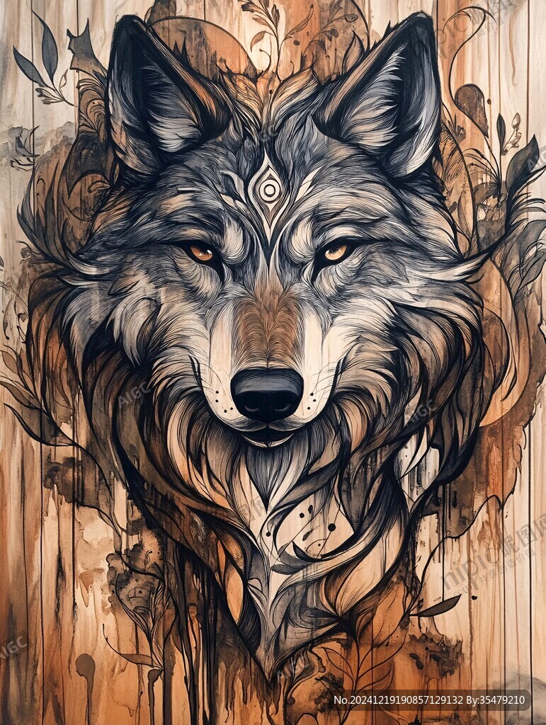 狼包装插画