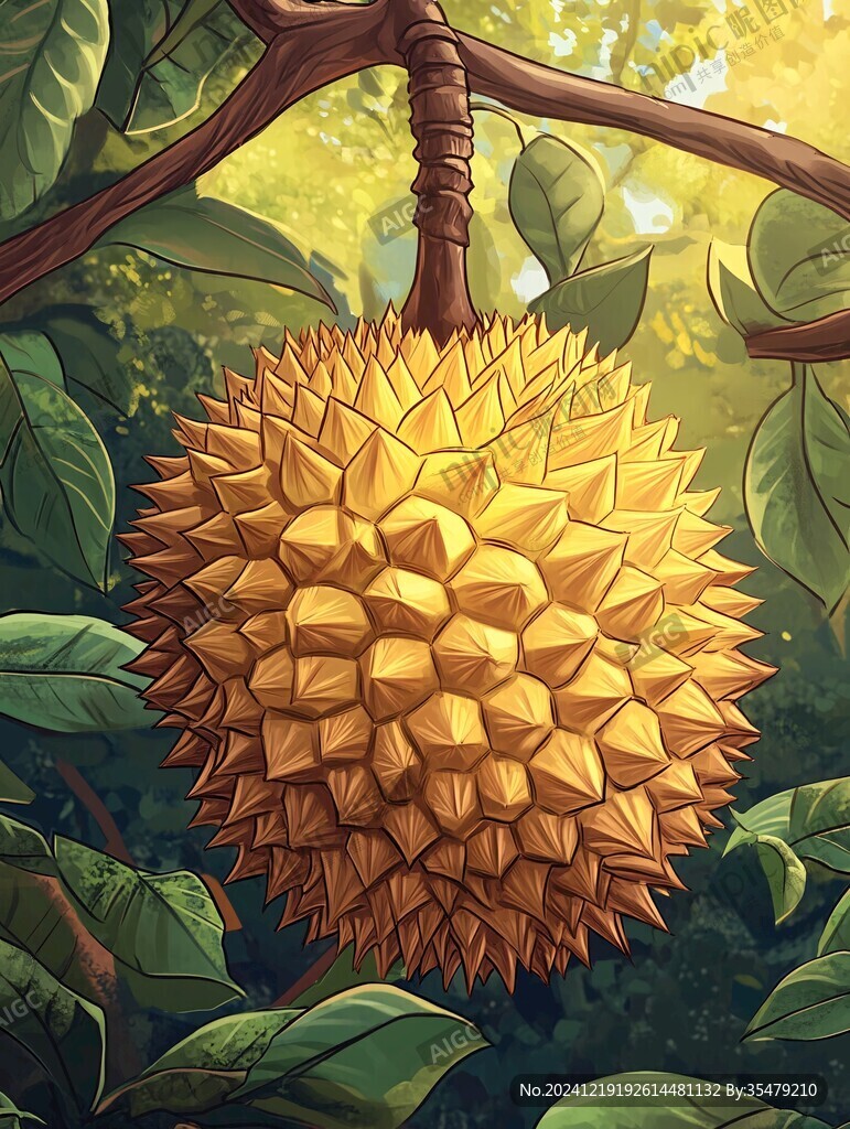 金枕榴莲插画