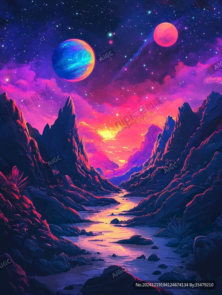 外星球幻想场景插画