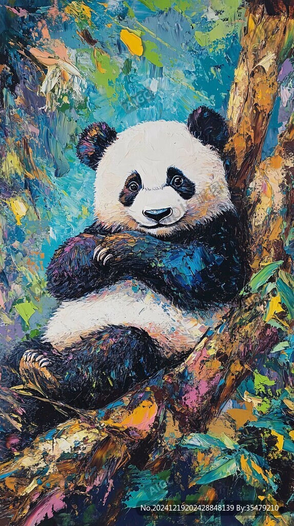 抽象画大熊猫