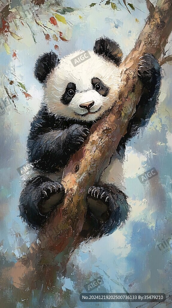 大熊猫油画