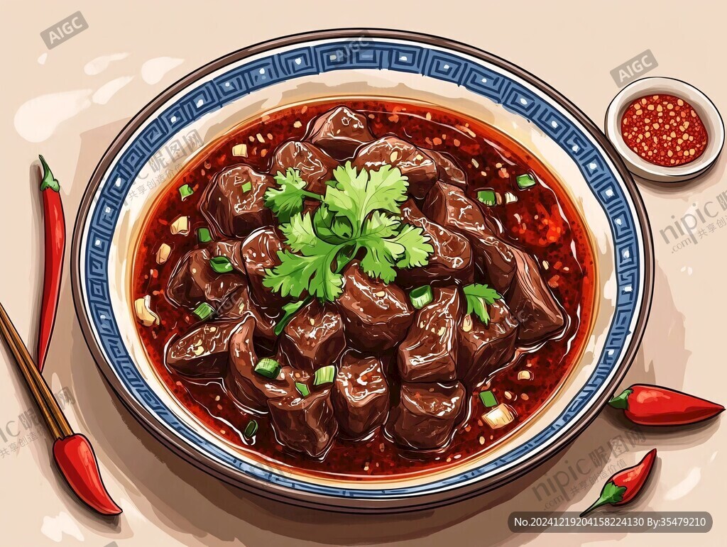 肥肠面插画
