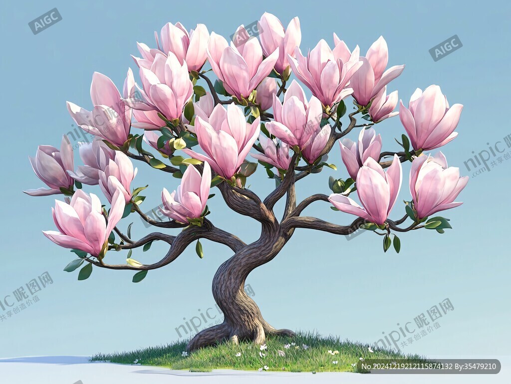 辛夷花插画