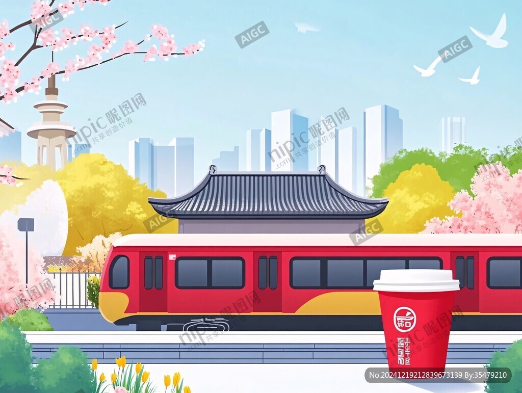 地铁插画