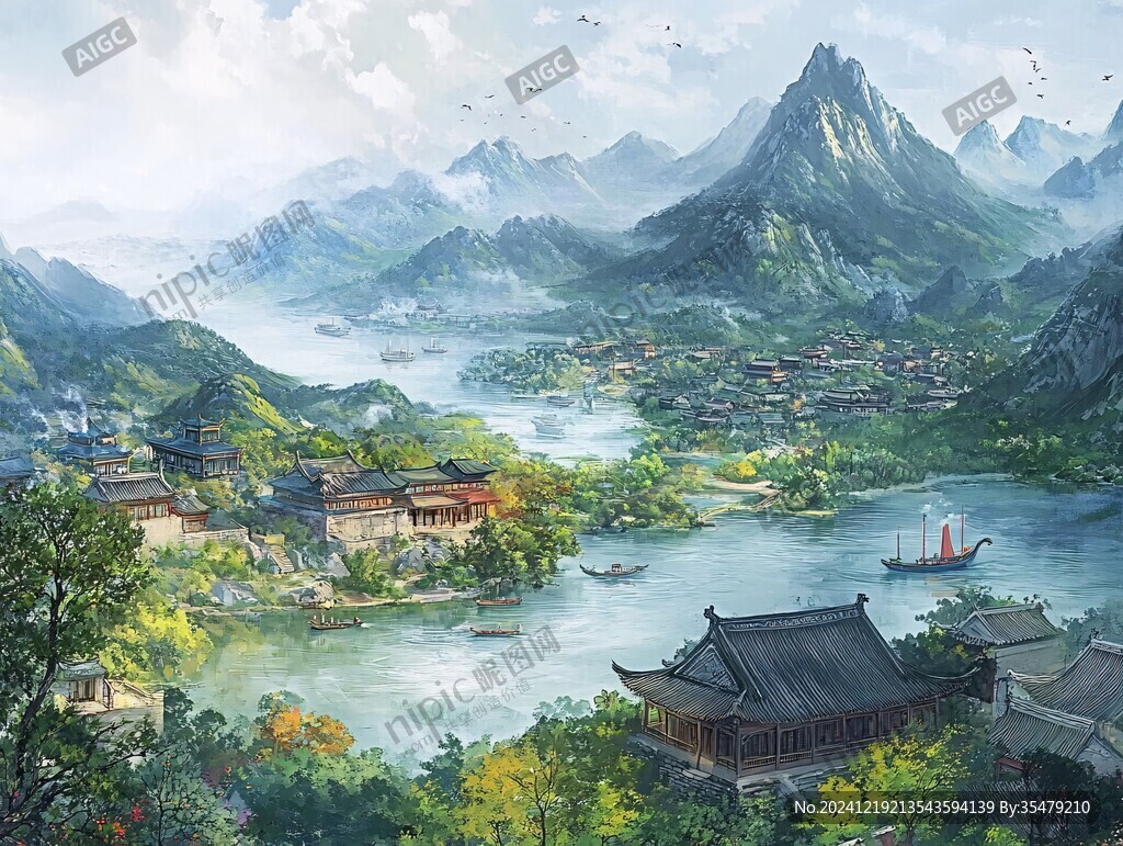 古风山水场景