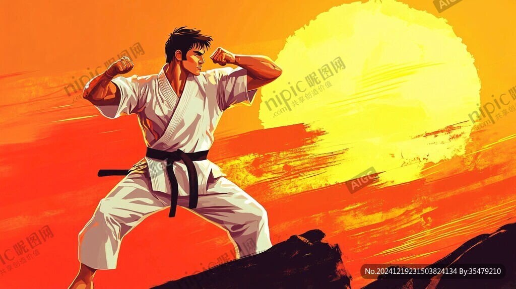 武术插画人物插图