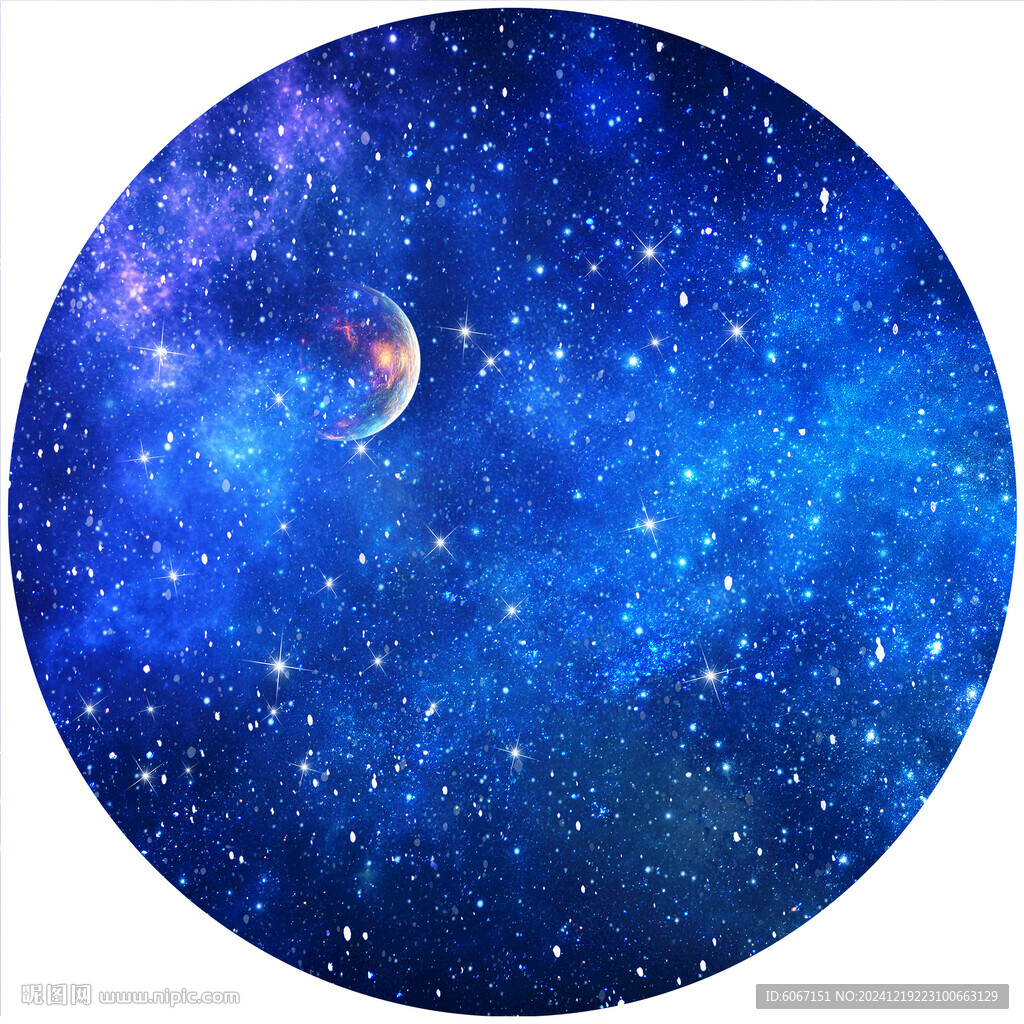 圆形星空宇宙背景天花软膜