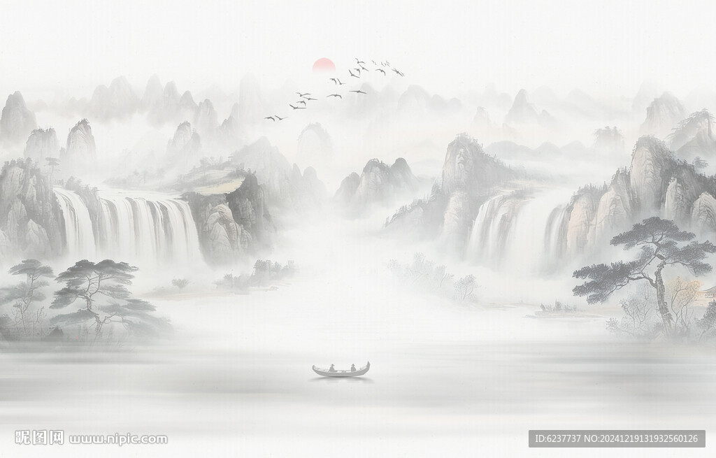 山水画山水风景