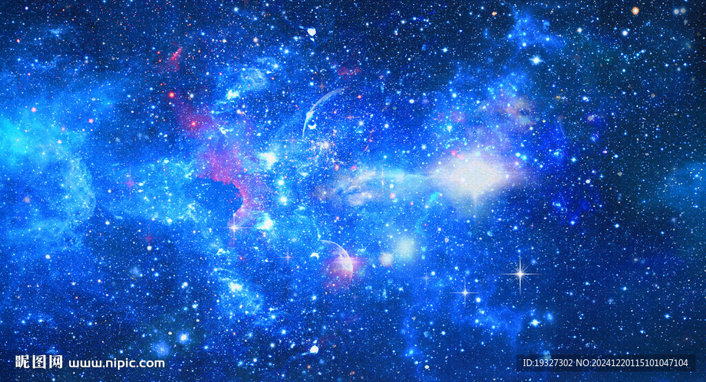 蓝色璀璨星空 太空宇宙图 
