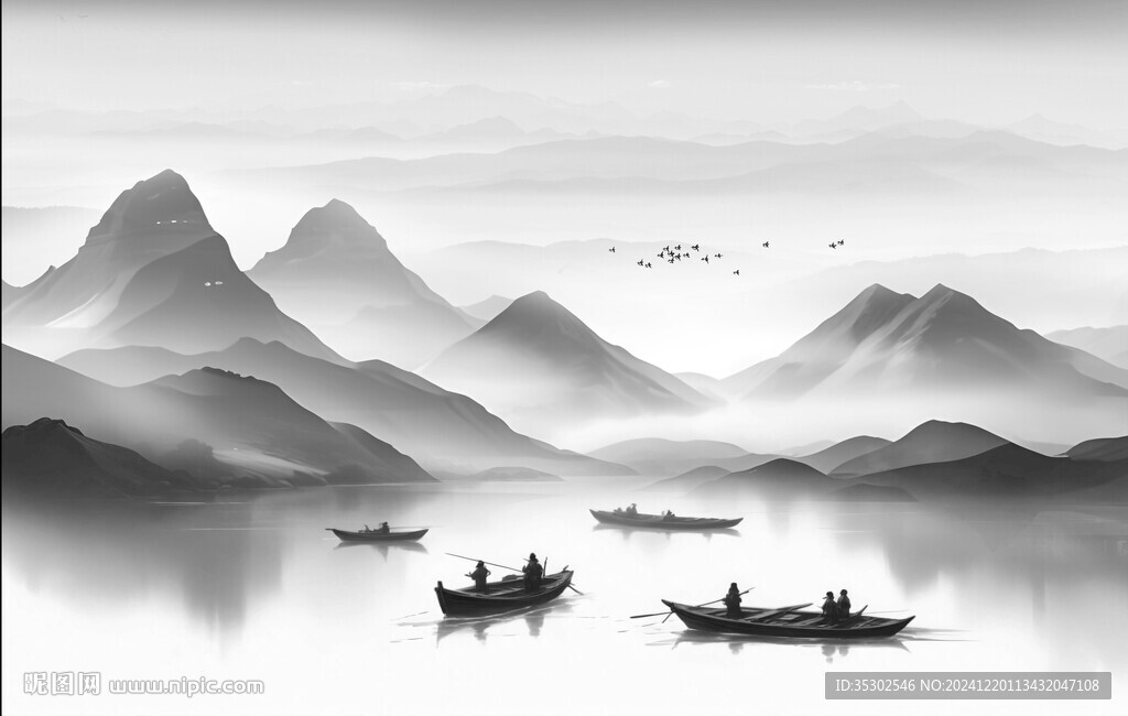山水水墨画